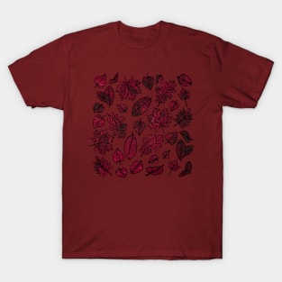 Red Autumn Season Digital Painting T-Shirt